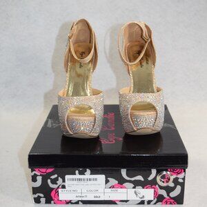 Eye Candie Size 7 Hi Heel Shoes Juliana-77 GOLD  New In Box